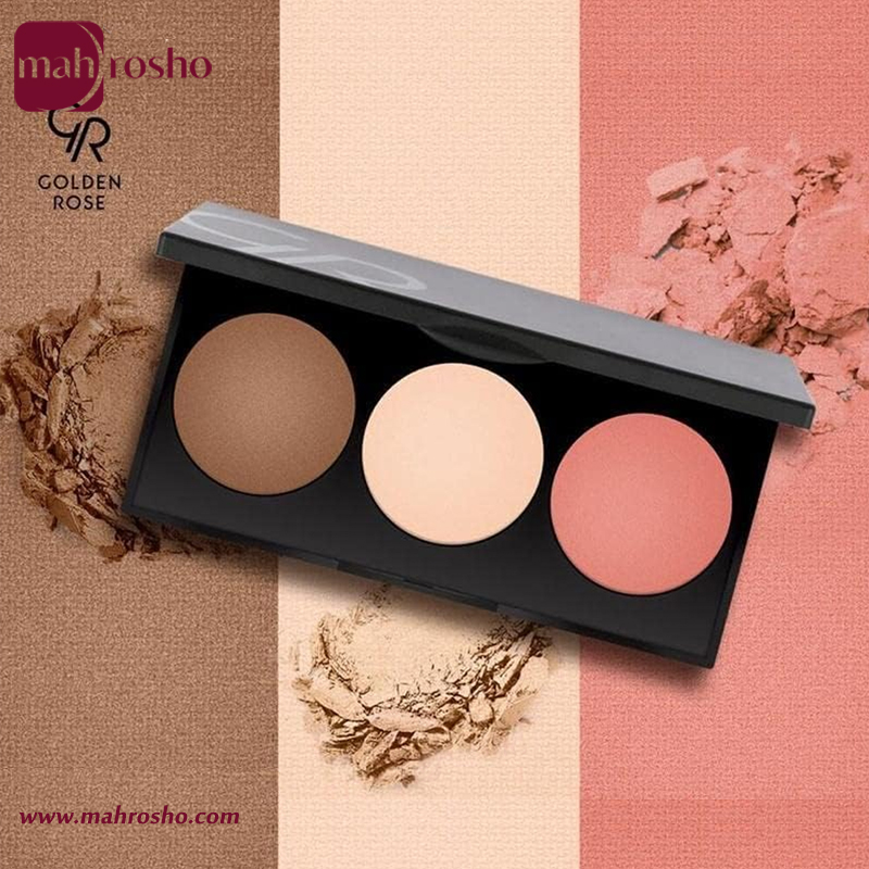 پالت کانتور هایلایتر و رژگونه متالز گلدن رز فروشگاه مه روشو