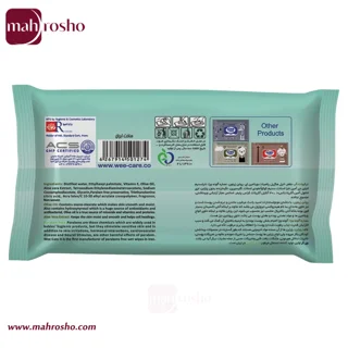 دستمال مرطوب کودک وی کر حاوی عصاره آلوئه ورا و روغن زیتون 72 برگی