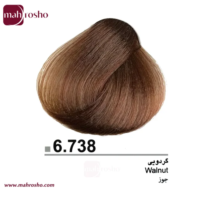 رنگ مو دوماسی گروه هاوانا رنگ گردویی شماره 6.738 حجم 120 میلی لیتر