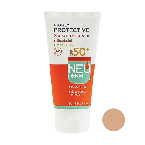 کرم ضد آفتاب نئودرم SPF50 رنگ بژ مناسب پوست نرمال تا خشک 50 میلی لیتر