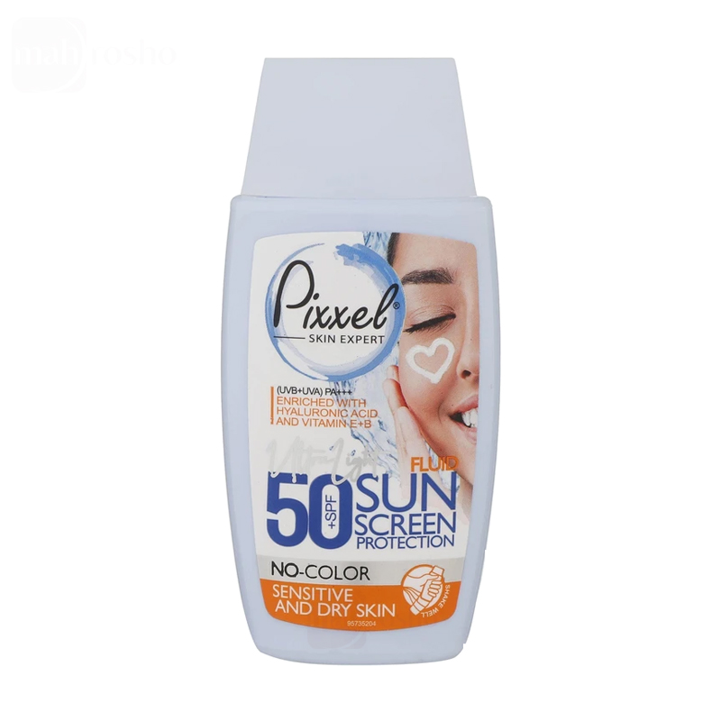 ضد آفتاب بی رنگ پیکسل با SPF50 مناسب پوست خشک و حساس