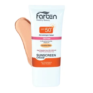 کرم ضد آفتاب فاربن فاقد چربی با رنگ  بژ طبیعی SPF 50 حجم 50 ميلی لیتر