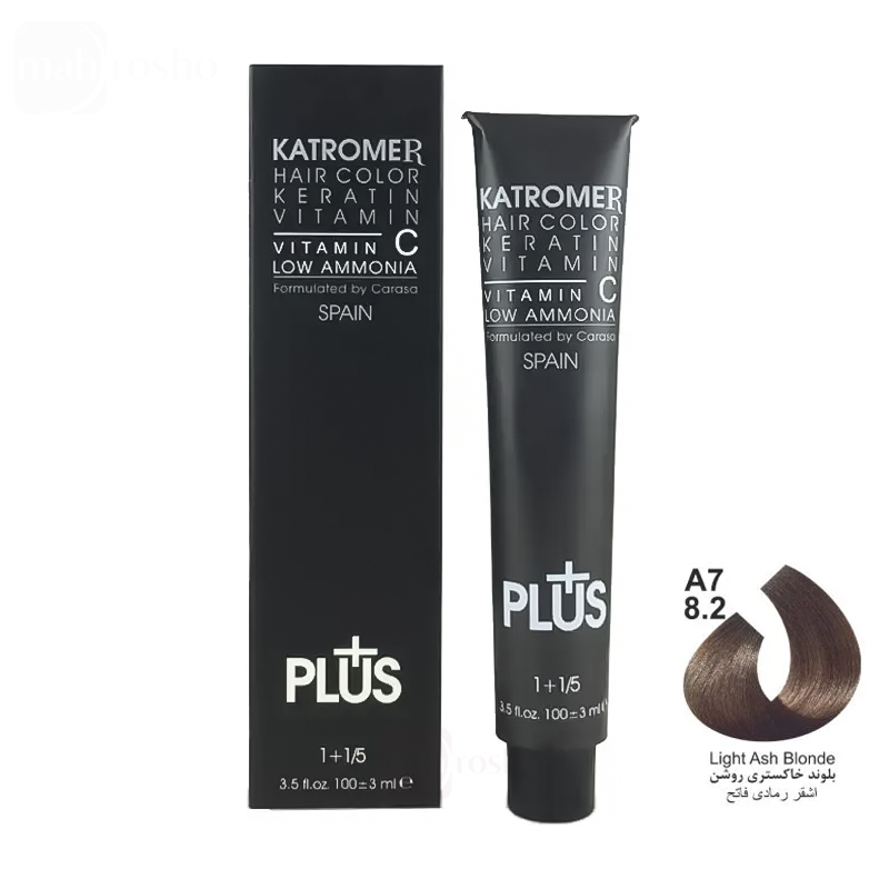 رنگ مو کاترومر گروه خاکستری رنگ بلوند خاکستری روشن شماره A7 , 8.2 حجم 100 میلی لیتر