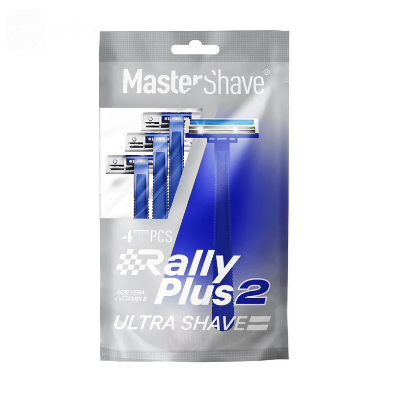 تیغ اصلاح رالی پلاس 2 مستر شیو 2 لبه مردانه بسته 4 عددی