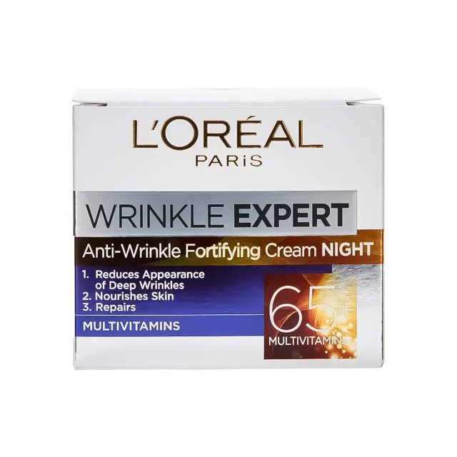 کرم شب ضد چروک و تغذیه کننده مولتی ویتامین لورال Wrinkle Expert +65 حجم 50 میلی لیتر