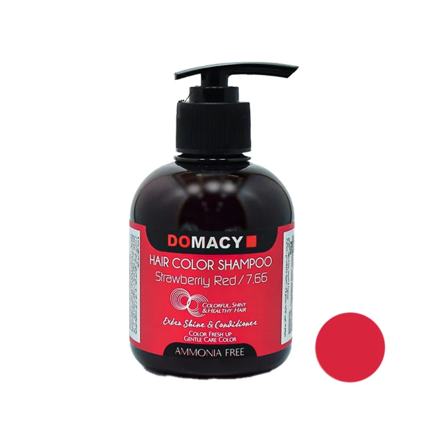 شامپو رنگساژ دوماسی (Domacy) شماره 7.66 رنگ قرمز توت فرنگی حجم 300 میلی لیتر