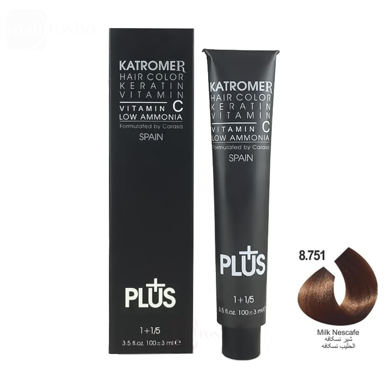 رنگ مو کاترومر گروه نسکافه ای رنگ شیر نسکافه شماره 8.751 حجم 100 میلی لیتر