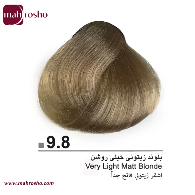 رنگ مو دوماسی گروه زیتونی رنگ بلوند زیتونی خیلی روشن شماره 9.8 حجم 120 میلی لیتر