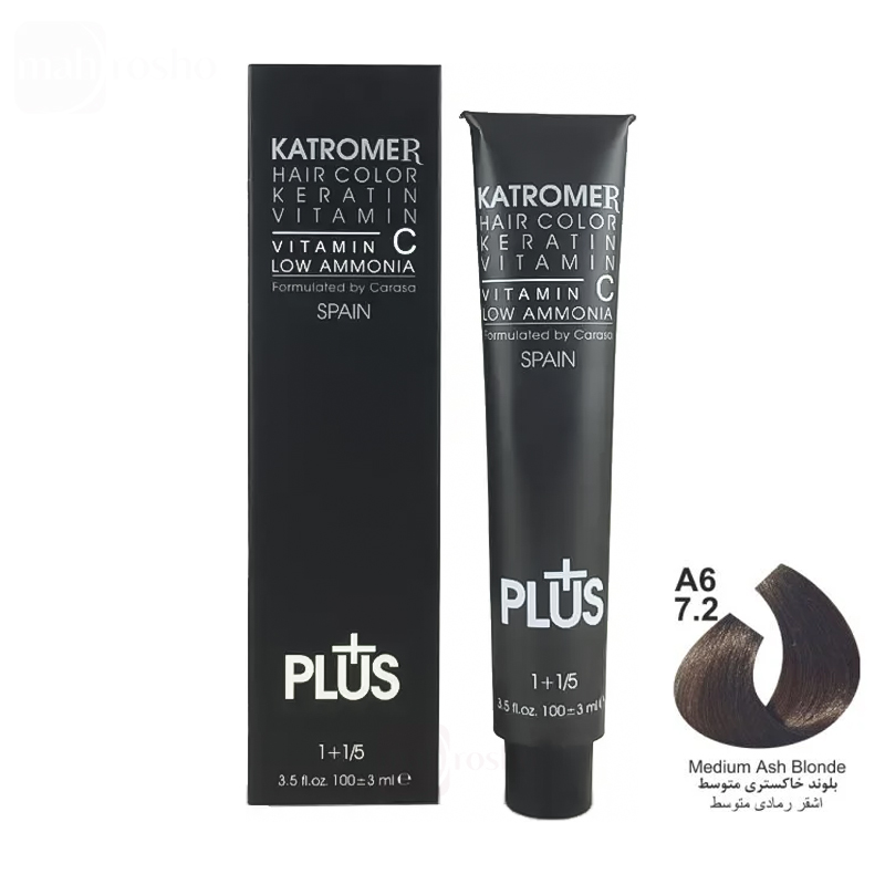 رنگ مو کاترومر گروه خاکستری رنگ بلوند خاکستری متوسط شماره A6 , 7.2 حجم 100 میلی لیتر