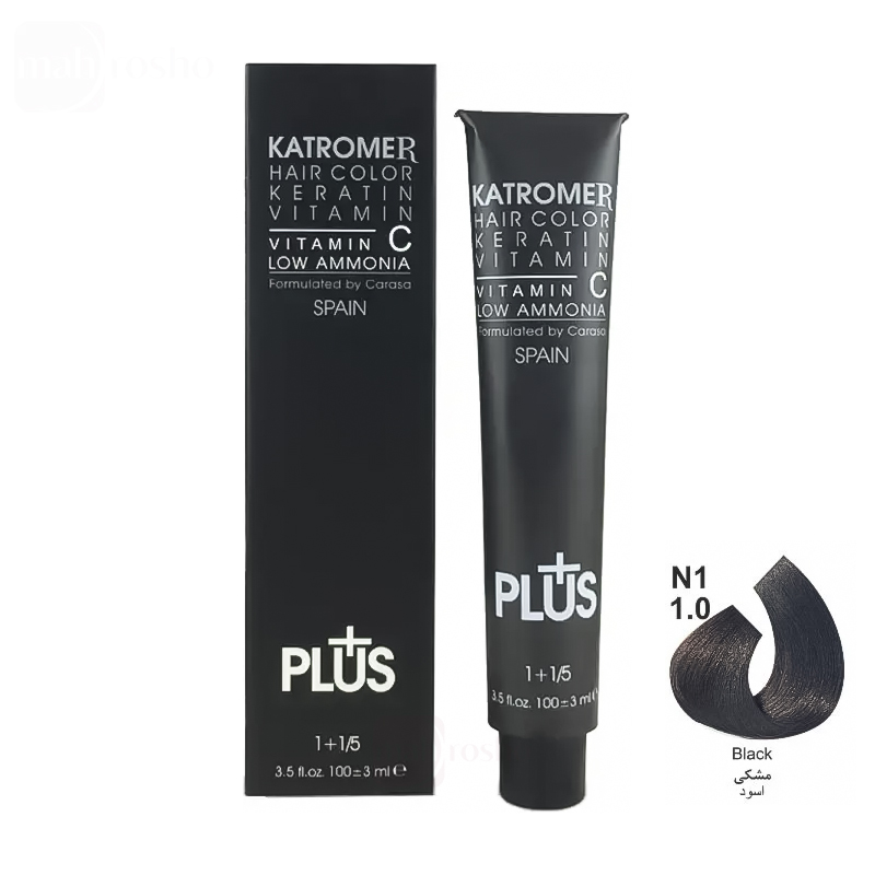 رنگ مو کاترومر گروه طبیعی رنگ مشکی شماره N1 , 1.0 حجم 100 میلی لیتر