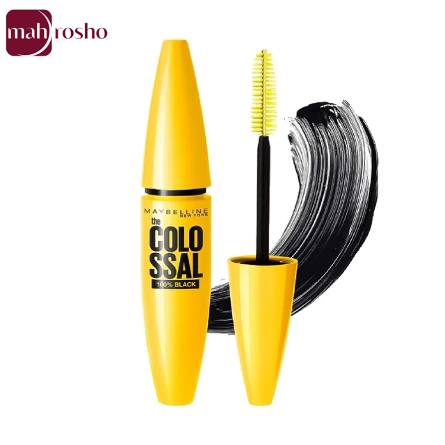 ریمل حجم دهنده زرد میبلین مدل COLOSSAL مشکی 100% حجم 10.7 میلی لیتر