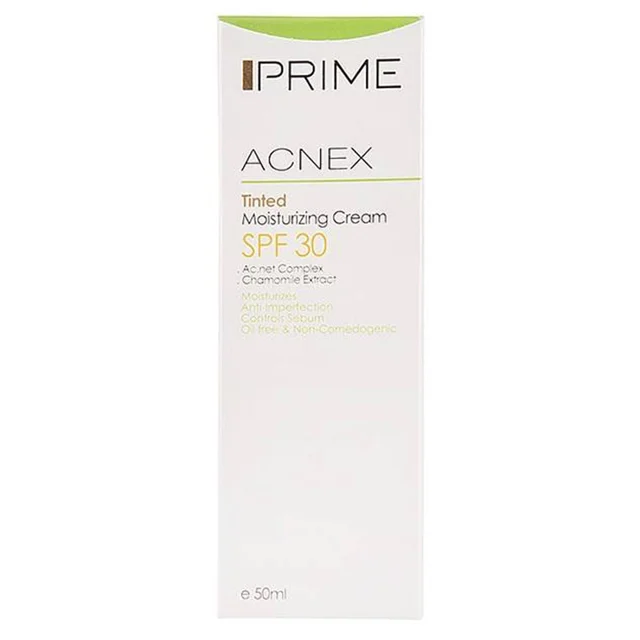 کرم ضدآفتاب مرطوب کننده رنگی پرایم مدل Acnex با SPF30 حجم 50 میلی لیتر