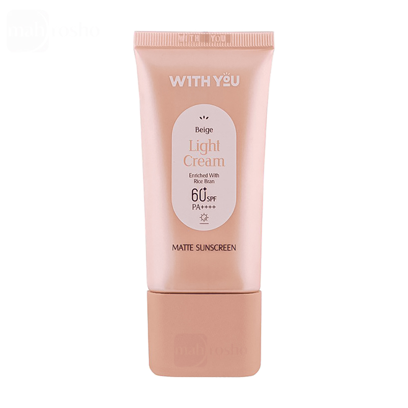 کرم ضد آفتاب ویت یو مدل مات رنگی بژ روشن با SPF 60 حجم 50 میلی لیتر