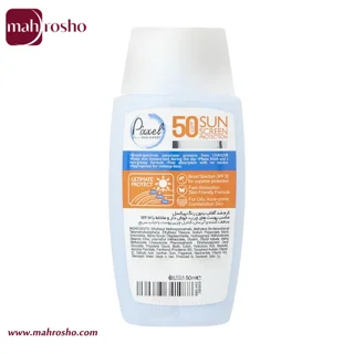 ضد آفتاب بی رنگ پیکسل با SPF50 مناسب پوست چرب و جوش دار حجم 50 میلی لیتر