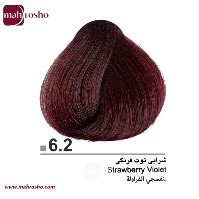 رنگ مو دوماسی گروه شرابی رنگ شرابی توت فرنگی شماره 6.2 حجم 120 میلی لیتر