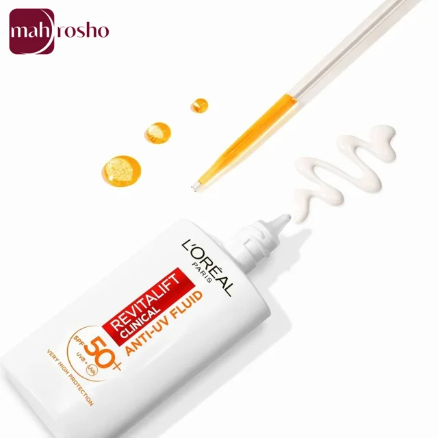 فلوئید ضد آفتاب SPF50 ویتامین سی لورال مدل Revitalift Clinical مناسب انواع پوست حجم 50 میلی لیتر