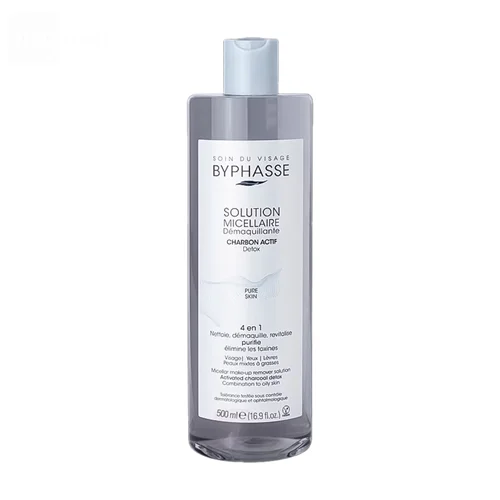 میسلار واتر 4 کاره کربن فعال بایفاس پوست چرب و مختلط حجم 500 میلی لیتر