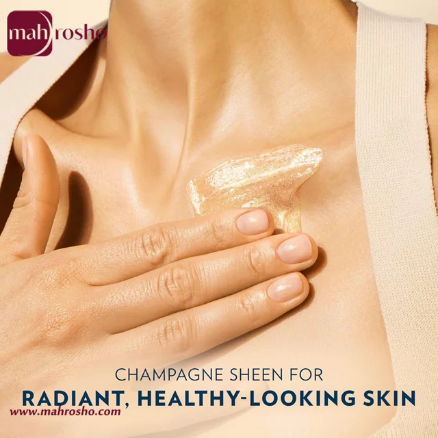 ژل روغن بدن شاین دار وازلین مدل Sunlit Glow با رایحه وانیل کاکائو حجم 200 میلی لیتر