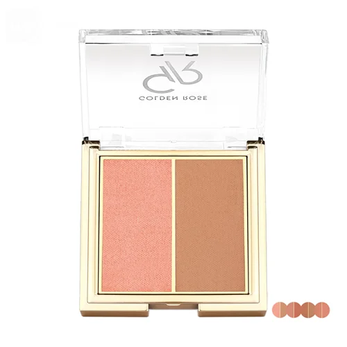پالت رژگونه دو رنگ گلدن رز مدل ICONIC در 5 رنگ وزن 2x3 گرم