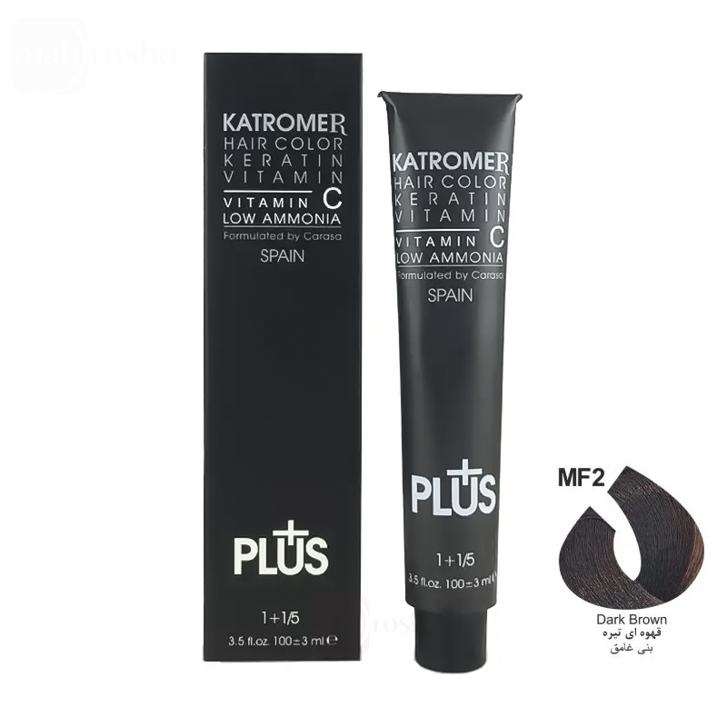 رنگ مو کاترومر گروه مردانه رنگ قهوه ای تیره مردانه شماره MF2 حجم 100 میلی لیتر