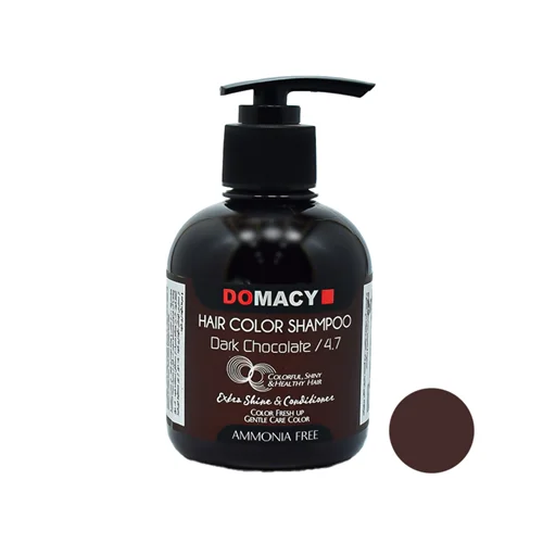شامپو رنگساژ دوماسی (Domacy) شماره 4.7 رنگ شکلاتی تیره حجم 300 میلی لیتر