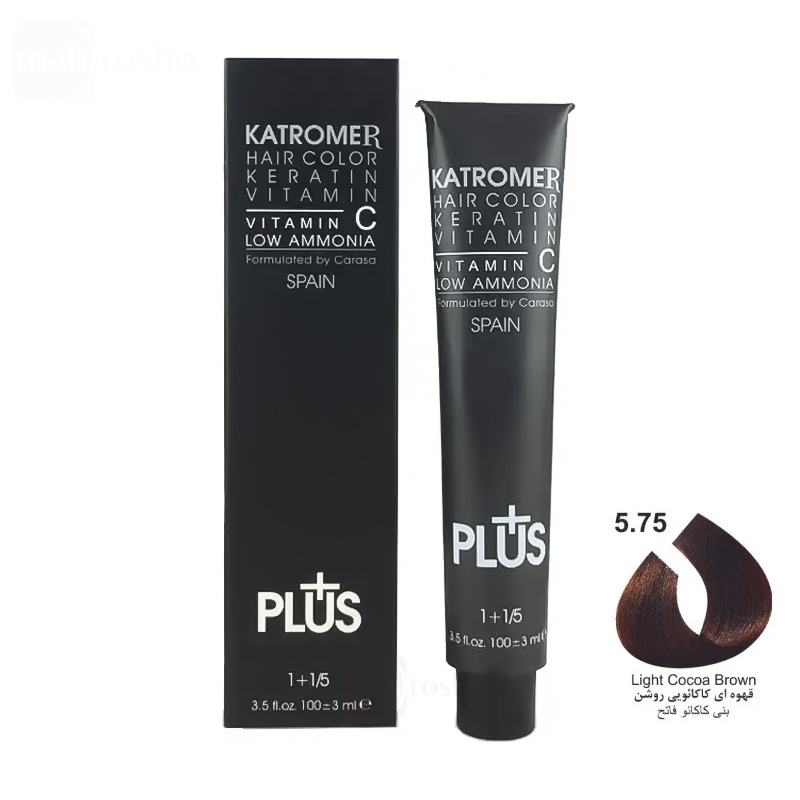 رنگ مو کاترومر گروه کاکائویی رنگ قهوه ای کاکائویی روشن شماره 5.75 حجم 100 میلی لیتر