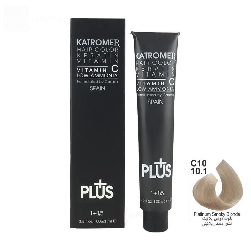 رنگ مو کاترومر گروه دودی رنگ بلوند دودی پلاتینه شماره C10 , 10.1 حجم 100 میلی لیتر