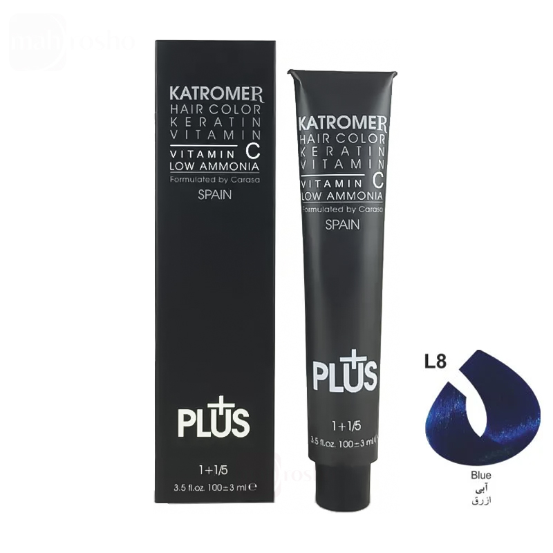 رنگ مو کاترومر گروه لوکس رنگ آبی شماره L8 حجم 100 میلی لیتر