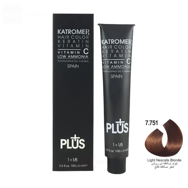 رنگ مو کاترومر گروه نسکافه ای رنگ بلوند نسکافه ای روشن شماره 7.751 حجم 100 میلی لیتر