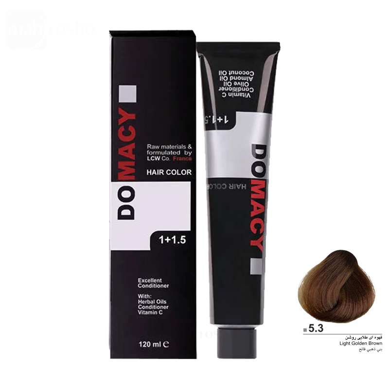 رنگ مو دوماسی گروه طلایی رنگ قهوه ای طلایی روشن شماره 5.3 حجم 120 میلی لیتر