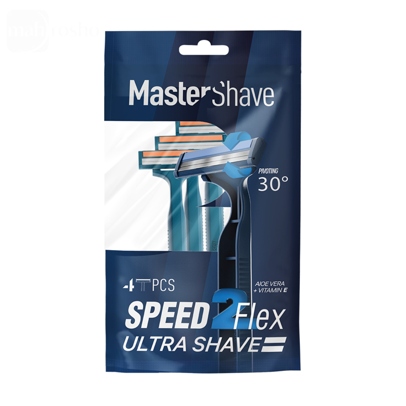 تیغ اصلاح اسپید 2 فلکس مستر شیو 2 لبه مردانه بسته 4 عددی