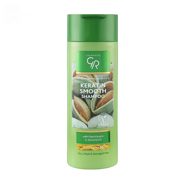 شامپو کراتین گلدن رز حاوی کراتین گیاهی و روغن بادام حجم 430 میلی لیتر