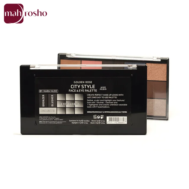 پالت چشم و صورت گلدن رز مدل CITY STYLE رنگ WARM NUDE شماره 01