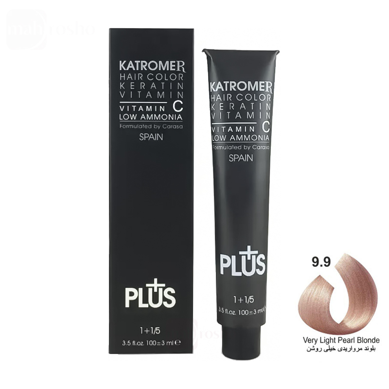 رنگ مو کاترومر گروه مرواریدی رنگ بلوند مرواریدی خیلی روشن شماره 9.9 حجم 100 میلی لیتر