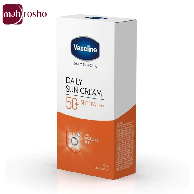 کرم ضد آفتاب بی‌رنگ تیوپی وازلین مدل Daily Sun با SPF50 حجم 50 میلی لیتر