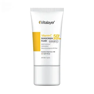 فلوئید ضد آفتاب SPF50 ویتامین C ویتالیر در سه رنگ حجم 50 میلی لیتر
