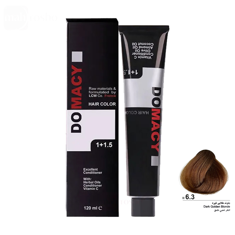 رنگ مو دوماسی گروه طلایی رنگ بلوند طلایی تیره شماره 6.3 حجم 120 میلی لیتر