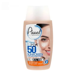 ضد آفتاب رنگی پیکسل با SPF 50 مناسب پوست خشک و حساس حجم 50 میلی لیتر